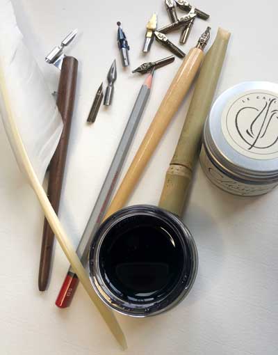 Kit de Calligraphie n°1 « Basic » Le Calligraphe Hm106 :   : articles calligraphie, écriture et enluminure - plumes, encres, papiers